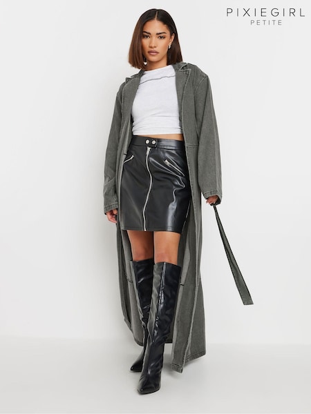 Серый - PixieGirl Petite Denim Trench Coat (AA3993) | €40