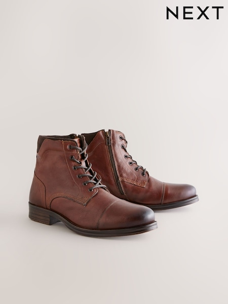 Tanfärgad Brun - Toecap Leather Boots (AA4004) | kr1 110