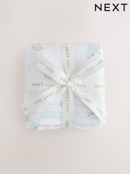 Animal Safari Baby Muslins 100% Cotton Cloths 4 Pack (AA4006) | €14 - €17