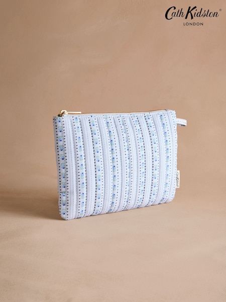 Cath Kidston Blue Rose Stripe Quilted Pouch (AA4081) | €40.50