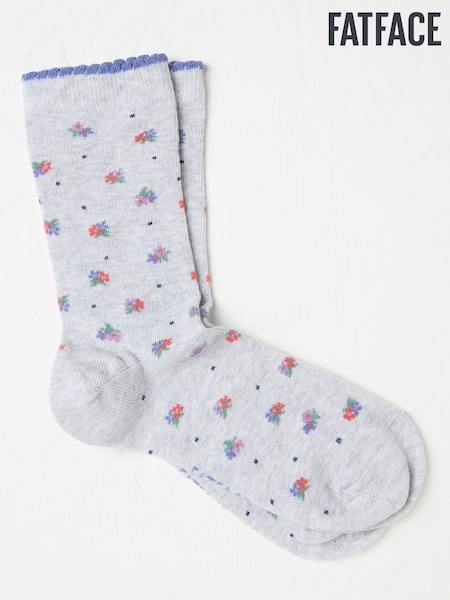Grey Floral - FatFace Women's Socks (AA4141) | 11 €