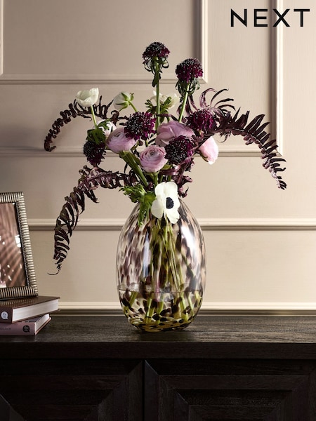 Black/Gold Medium Glass Confetti Vase (AA4335) | kr319