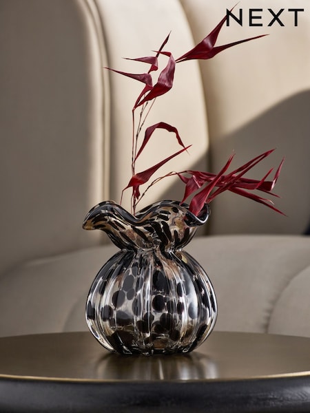 Black/Gold Mini Glass Confetti Vase (AA4336) | kr147