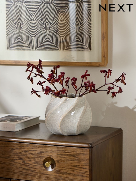 Natural Ceramic Wave Planter (AA4340) | €34
