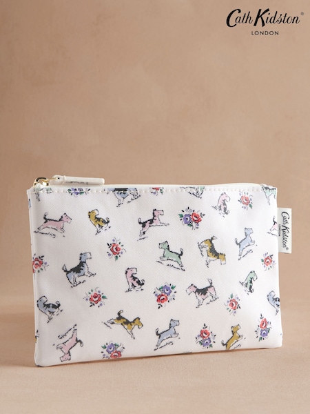 Cath Kidston Ecru Billy Dog 100% Cotton Zip Purse (AA4367) | $18