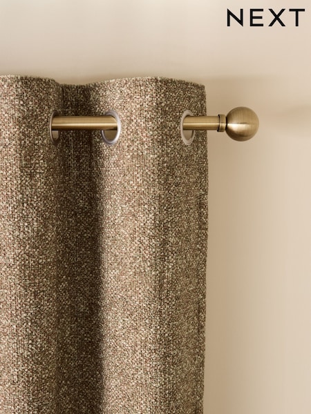 Dark Natural Textured Bobble Eyelet Lined Curtains (AA4395) | €92 - €203