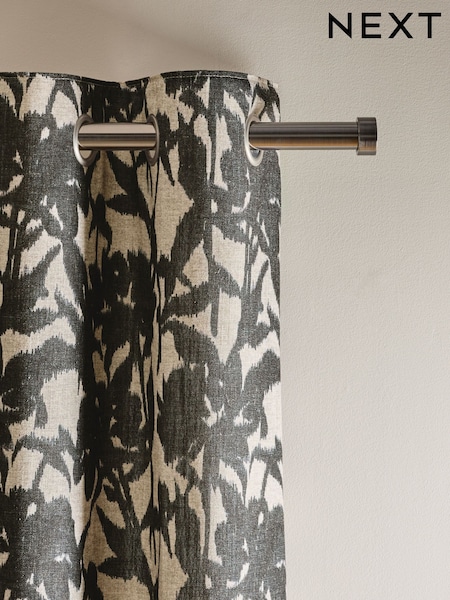 Blurred Floral Linen Blend Eyelet Lined Curtains (AA4428) | 98 € - 219 €