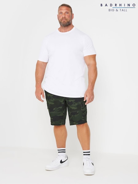 BadRhino Big & Tall Green Camo Cargo Shorts (AA4491) | AED107