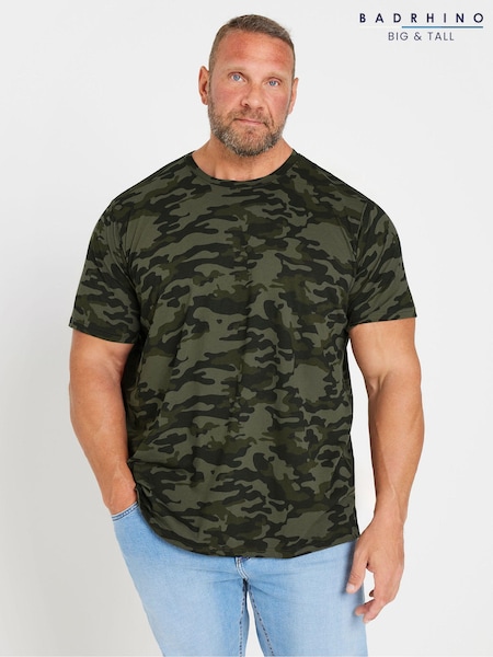 BadRhino Big & Tall Green 100% Cotton Camo T-Shirt (AA4494) | R$ 195