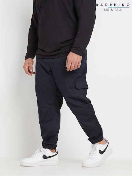 BadRhino Big & Tall Blue Cuffed Cargo Trousers (AA4512) | ₪196