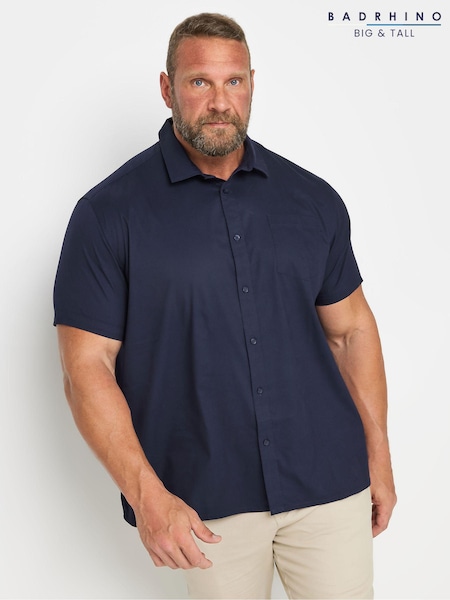 BadRhino Big & Tall Blue Stretch Short Sleeve Shirt (AA4516) | €46