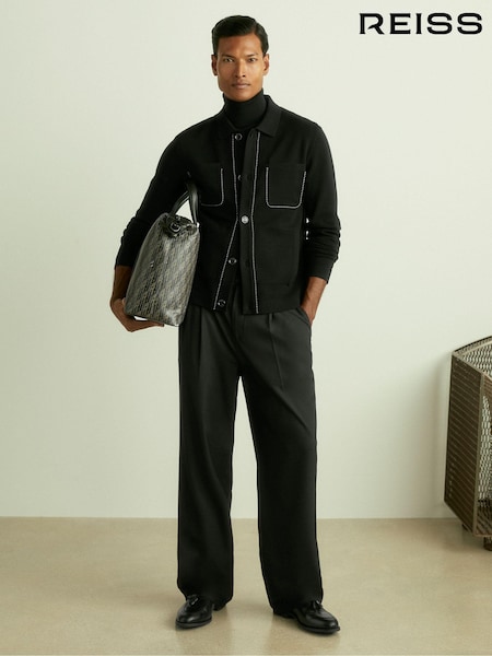 Reiss Black Stream Hardware-Embellished Cardigan (AA4578) | 1,235 QAR