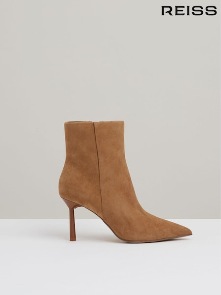 Reiss Tan Karlie Seamed Suede Ankle Boots (AA4590) | ₪1,662