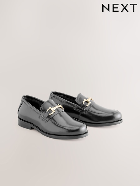 Black with Gold Hardware - Leather Loafers (AA4609) | ‏134‏₪ - ‏164‏ ₪