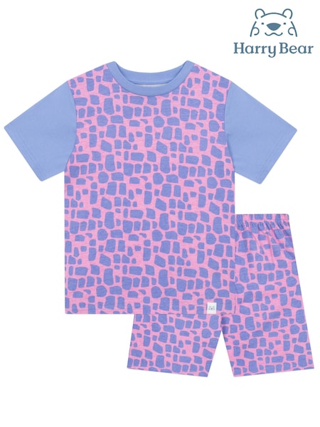 Harry Bear Pink Animal Print Pattern Short 100% Cotton Pyjamas (AA4695) | €7.50