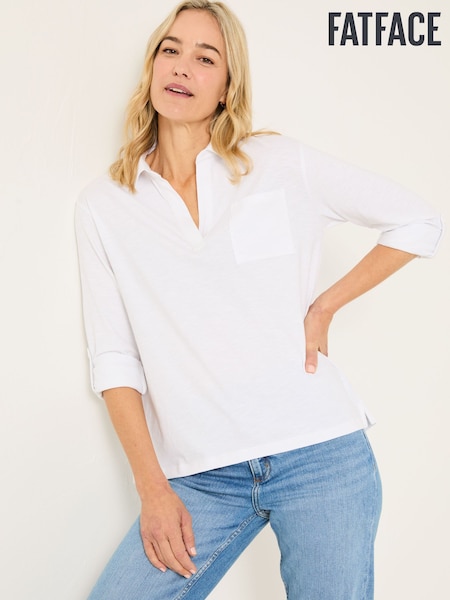 FatFace Paige White 100% Cotton Jersey Shirt (AA4705) | €46