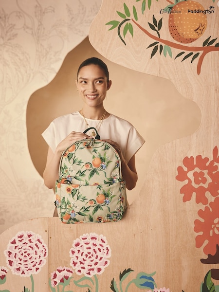 Cath Kidston Green Oranges Paddington Compact Backpack (AA4747) | ₪297
