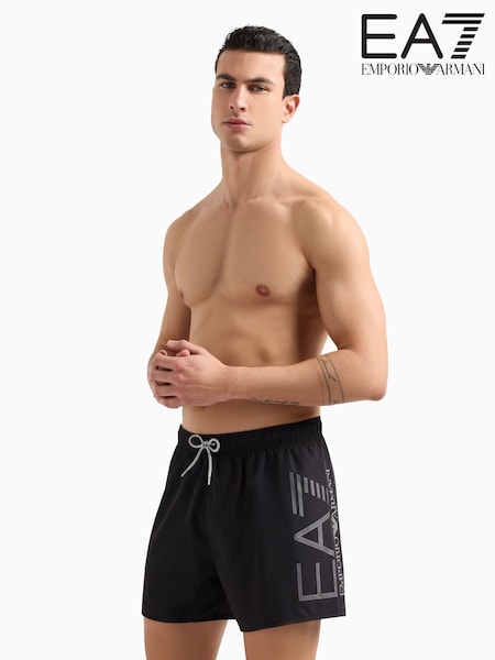 Emporio Armani EA7 Large Logo Black Swim Shorts (AA4760) | €66