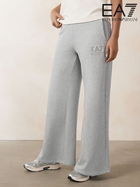 Emporio Armani EA7 Grey Sparkle Logo Wide Leg Stretch Trousers (AA4764) | €159