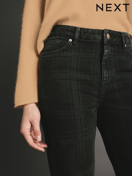Black Checked Straight Leg 100% Cotton Jeans (AA4769) | €33