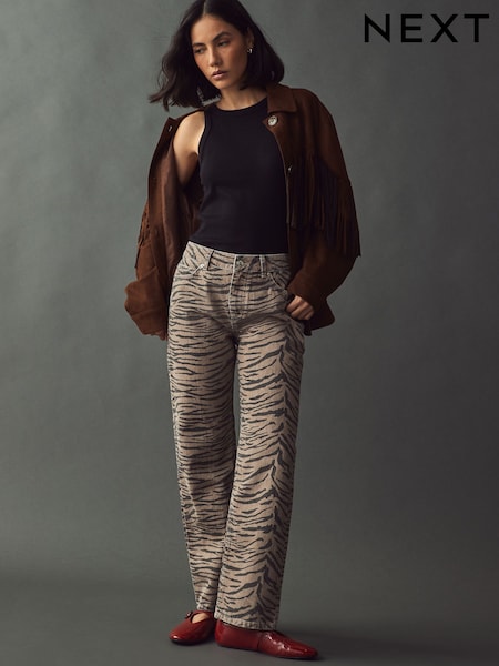 طباعة نمر - Straight Leg 100% Cotton Jeans (AA4773) | ‏75 د.إ.‏