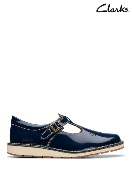 Mornarica - Clarks Leather Joyful Skip Kids Shoes (AA4784) | € 53 - € 55