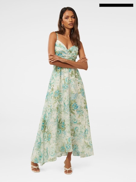 Forever New White Jolie Petite Ruched Bodice Maxi Dress (AA4878) | €77