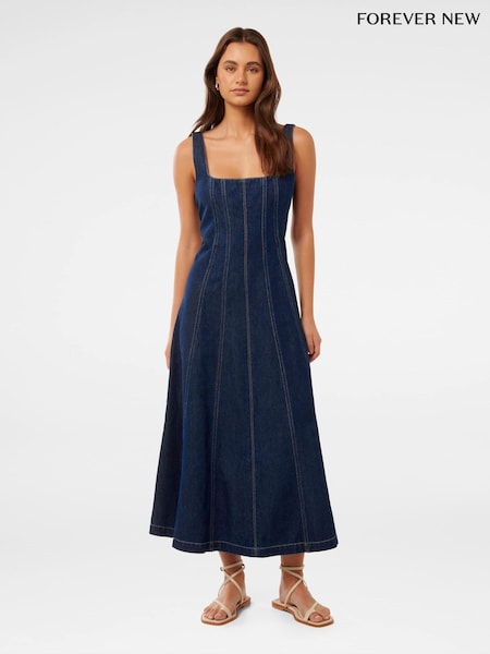 Forever New Blue 100% Cotton Amelia Denim Dress (AA4887) | €46