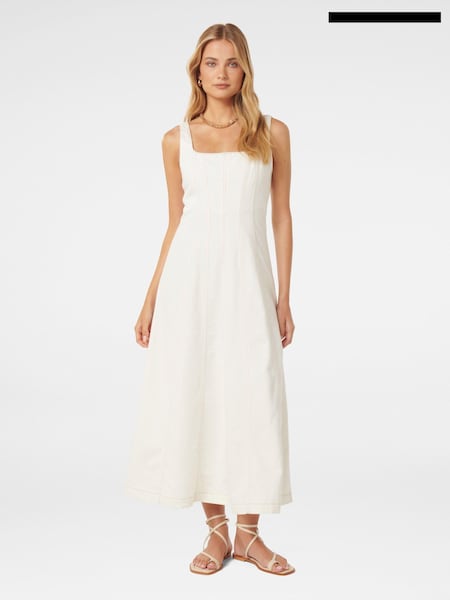 Forever New White 100% Cotton Amelia Denim Dress (AA4902) | €51