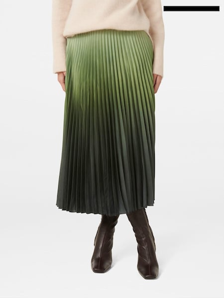 Forever New Green Evangeline Satin Pleated Maxi Skirt (AA4903) | €44.50