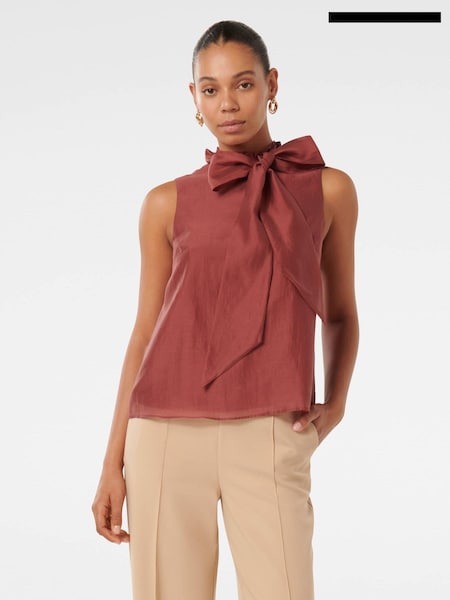 Forever New Brown Jane Tie Neck Sleeveless Top (AA4906) | € 43