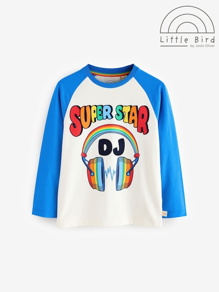 כחול  - Little Bird By Jools Oliver 100% Cotton Long Sleeve Colourful T-shirt (AA4972) | ‏70‏₪ - ‏91‏ ₪