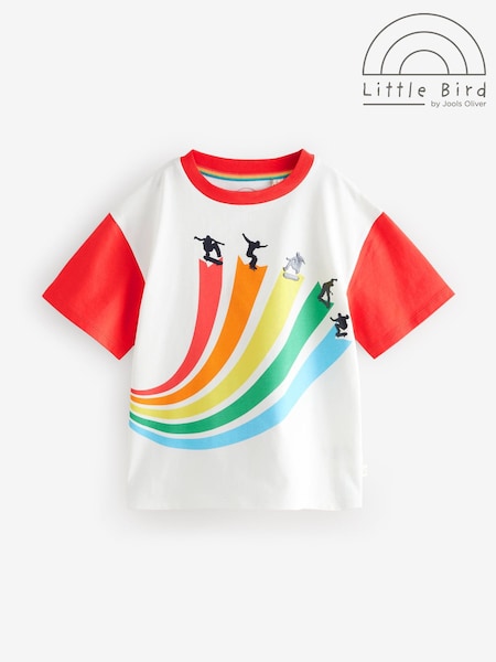 Little Bird by Jools Oliver Red Rainbow Raglan Short Sleeve T-Shirt (AA4973) | $21 - $27