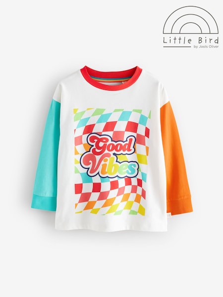 متعدد الألوان - Little Bird by Jools Oliver 100% Cotton Long Sleeve Colourful T-Shirt (AA4981) | ‏74 ر.ق. - ‏94 ر.ق.