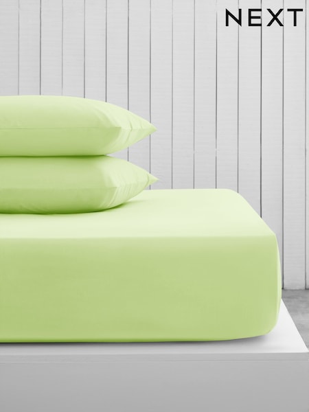Lime Green Cotton Rich Extra Deep Fitted Sheet (AA5362) | €20 - €27