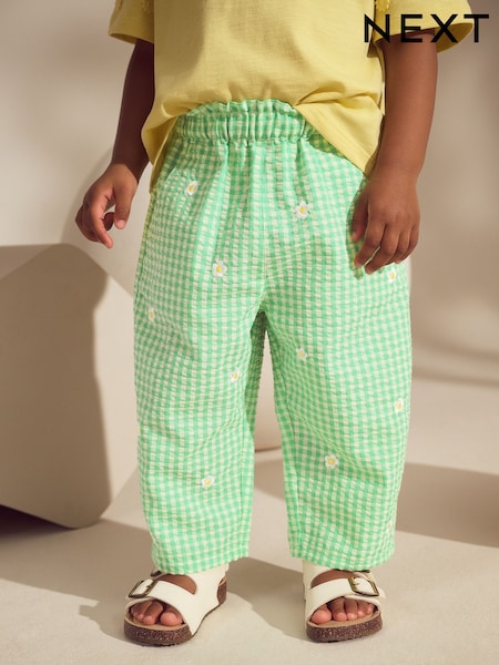 Green Gingham Pull On Trousers (3mths-7yrs) (AA5387) | €17 - €19