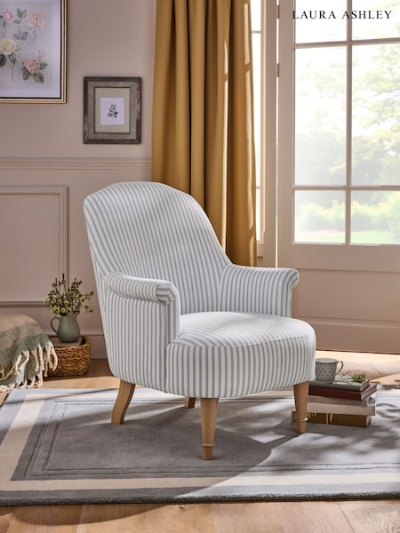 Laura Ashley Cornish Stripe Soft Grey Alveston Accent Chair (AA5403) | €503