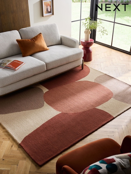 Rust Brown Pebbled Shapes Rug (AA5427) | €79 - €318