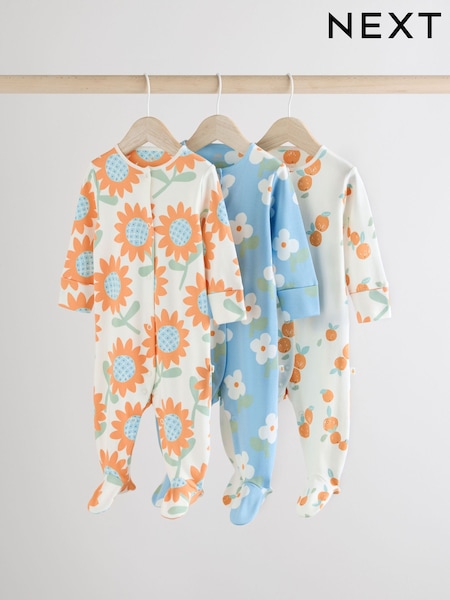 Blau & Orange - 100% Cotton Baby Sleepsuits 3 Pack (0mths-2yrs) (AA5436) | 26 € - 28 €