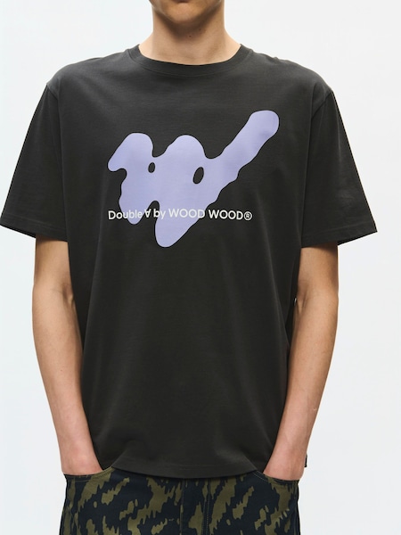 Black - Regular Double A By Wood Wood Wwace 25074 Ghost T-shirt