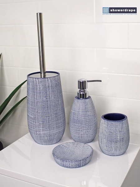 Showerdrape Set of 4 Navy Denim Bathroom Accessory (AA5828) | €74