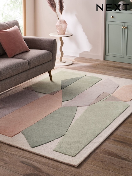 Sage Green Rhea Cut Shapes Rug (AA5928) | €126 - €364