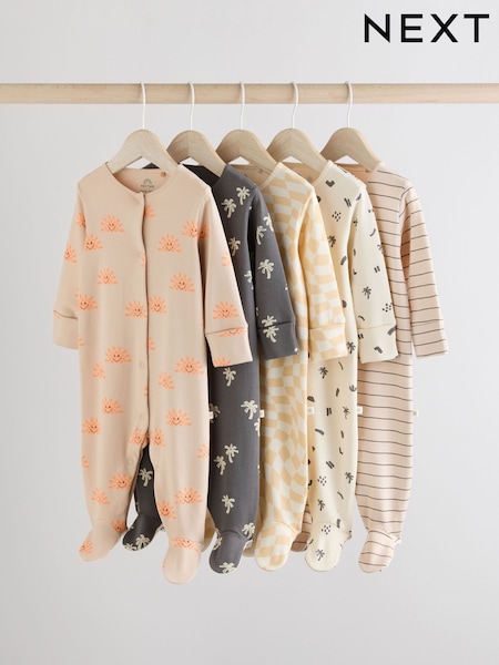 Monochrom - Printed Baby Sleepsuits 5 Pack (0mths-2yrs) (AA5953) | 41 € - 44 €