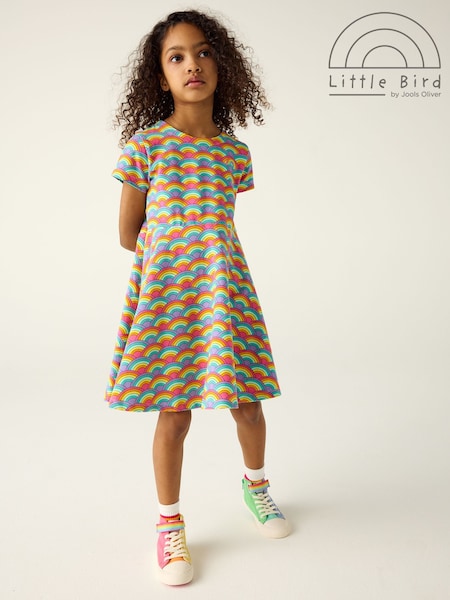 Little Bird by Jools Oliver Pink/Purple Multi Short Sleeve Skater Dress (AA5979) | kr257 - kr371