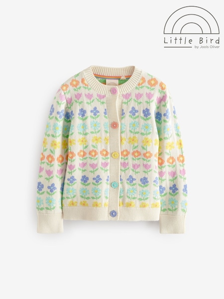 Little Bird By Jools Oliver Floral Knitted Cardigan (AA6018) | ‏121‏₪ - ‏161‏ ₪