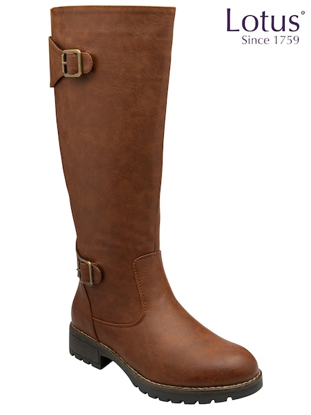 Lotus Brown Knee-High Boots (AA6047) | ₪377