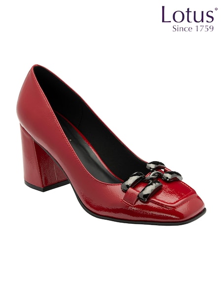 Lotus Red Block Heel Court Shoes (AA6048) | AED320