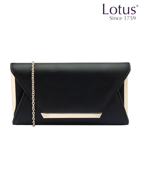 Lotus Black Clutch Bag with Chain (AA6064) | €79