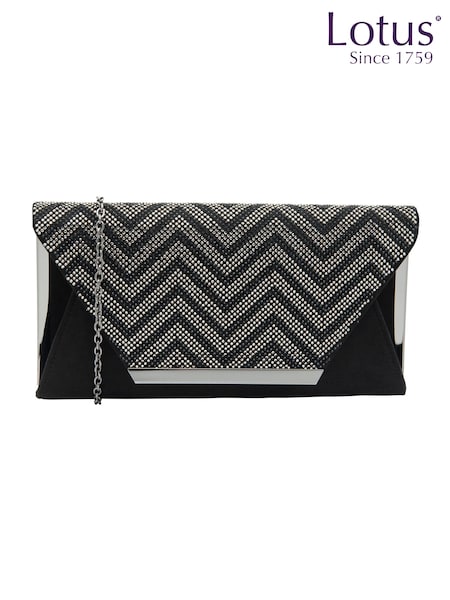Lotus Black Clutch Bag with Chain (AA6068) | ₪277