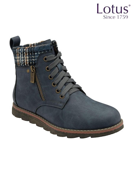 Lotus Blue Zip-Up Ankle Boots (AA6087) | $105